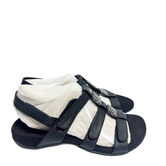 VIONIC AMBER WOMEN'S BACKSTRAP BLACK ADJUSTABLE SANDALS SIZE USA 8 BRAND NEW - Picture 1 of 9